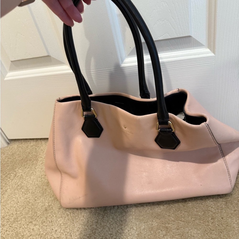 Kate Spade Blush Pink Shoulder Bag with Black Handles